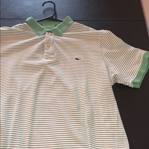Vineyard vines green striped polo